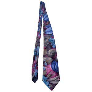 Christian Dior Monsieur Men Dress Shirt Tie Floral 100% Polyester (Made in USA)